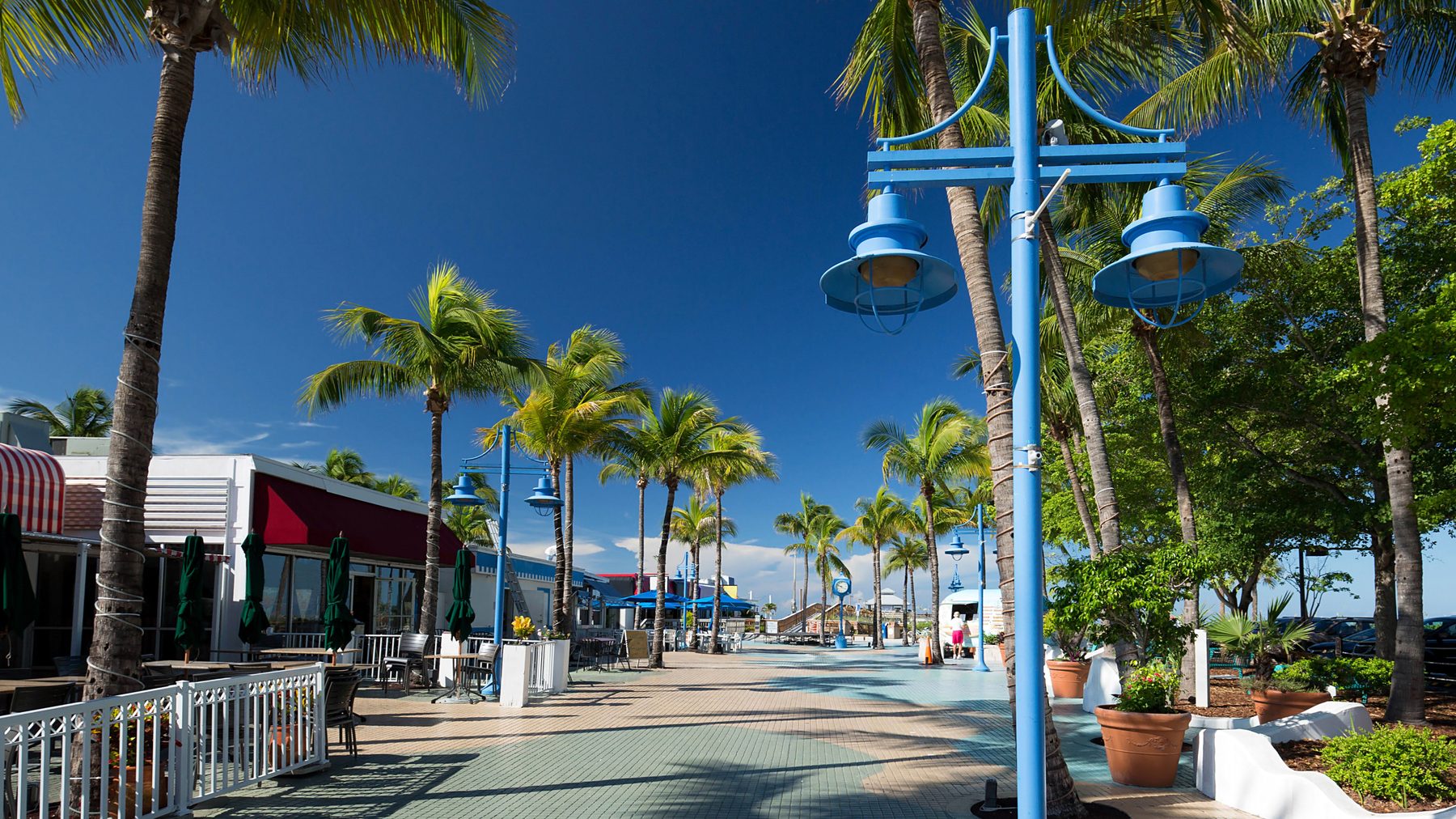 Downtown River District promenade in Fort Myers, Florida